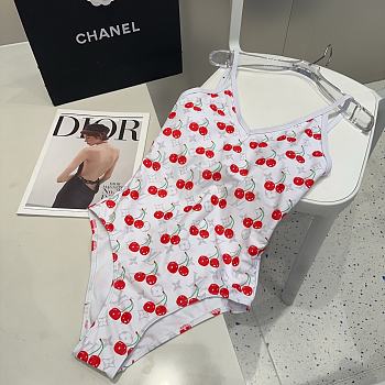 Okify Louis Vuitton Cherry Swimming Suit In White 