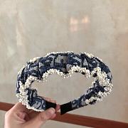 Okify Dior Denim Blue Headband  - 5