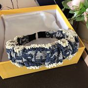 Okify Dior Denim Blue Headband  - 3