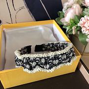 Okify Dior Denim Black Headband  - 5