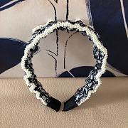 Okify Dior Denim Black Headband  - 2