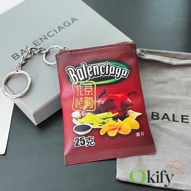 Okify Balenciaga Dark Red Potato Chip Key Chain - 1