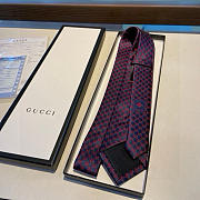 Okify Gucci Dark Blue And Red Silk Tie 24551 - 5