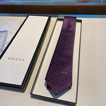 Okify Gucci Dark Blue And Red Silk Tie 24551