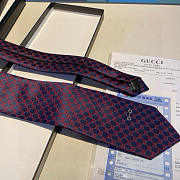 Okify Gucci Dark Blue And Red Silk Tie 24551 - 4