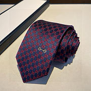 Okify Gucci Dark Blue And Red Silk Tie 24551 - 2