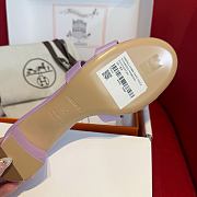Okify Hermes Oasis Epsom High Heel Sandals In Purple 5cm - 2