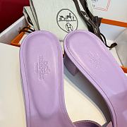 Okify Hermes Oasis Epsom High Heel Sandals In Purple 5cm - 3