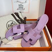 Okify Hermes Oasis Epsom High Heel Sandals In Purple 5cm - 5