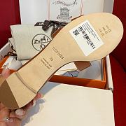 Okify Hermes Oasis Epsom High Heel Sandals In Brown 5cm - 5