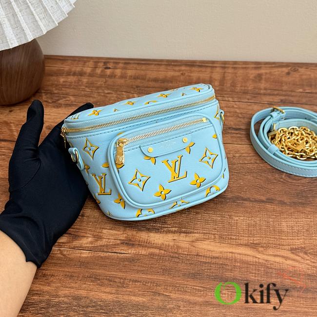 Okify Louis Vuitton Mini Bumbag In Blue And Yellow M83694 18x7x12cm   - 1