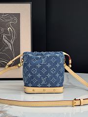 Okify Louis Vuitton Nano Noe Denim Bucket Bag M83043 17.5x20.5x8.8cm - 2