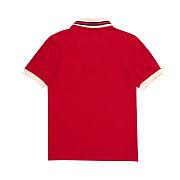 Okify Gucci V-neck Red Polo Shirt  - 5