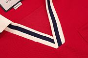 Okify Gucci V-neck Red Polo Shirt  - 2