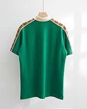 Okify Gucci V-neck Green Polo Shirt  - 6