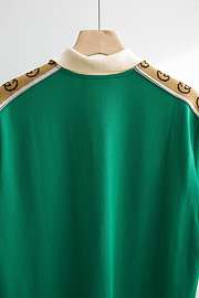 Okify Gucci V-neck Green Polo Shirt  - 5