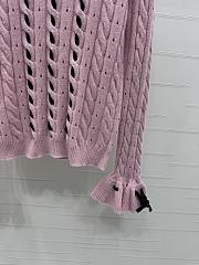 Okify Valentino Twisted Woven Pullover Long-Sleeved Sweater In Pink - 5