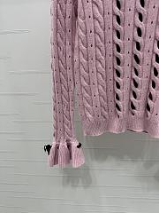 Okify Valentino Twisted Woven Pullover Long-Sleeved Sweater In Pink - 4