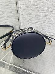 Okify Dior 30 Montaigne Mini Bucket Bag With Drawstring In Blue 16x13x18.5cm - 5