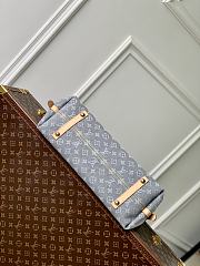 Okify Louis Vuitton CarryAll MM Denim Gray Bag M13289 39x30x15cm - 5