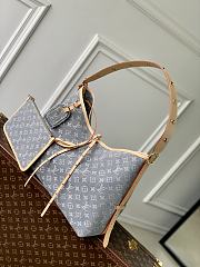 Okify Louis Vuitton CarryAll MM Denim Gray Bag M13289 39x30x15cm - 2