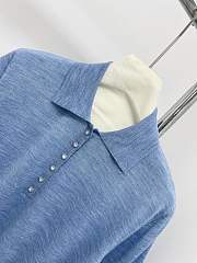 Okify Louis Vuitton Blue Polo Shirt  - 5