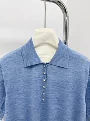 Okify Louis Vuitton Blue Polo Shirt  - 4