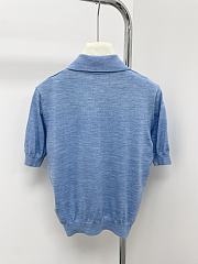 Okify Louis Vuitton Blue Polo Shirt  - 3