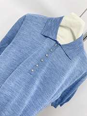 Okify Louis Vuitton Blue Polo Shirt  - 2