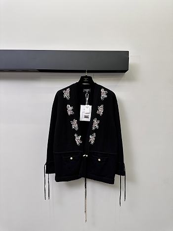 Okify CC Sequin Black Cardigan 