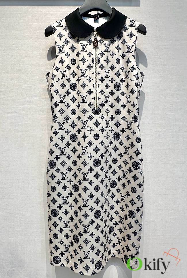 Okify Louis Vuitton Black And White Dress  - 1