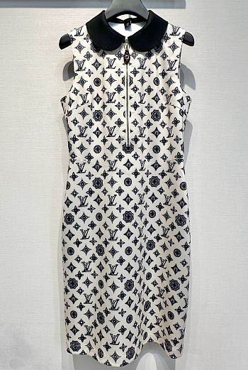 Okify Louis Vuitton Black And White Dress 