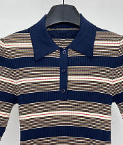 Okify Prada Stripe Polo Shirt 24597 - 3