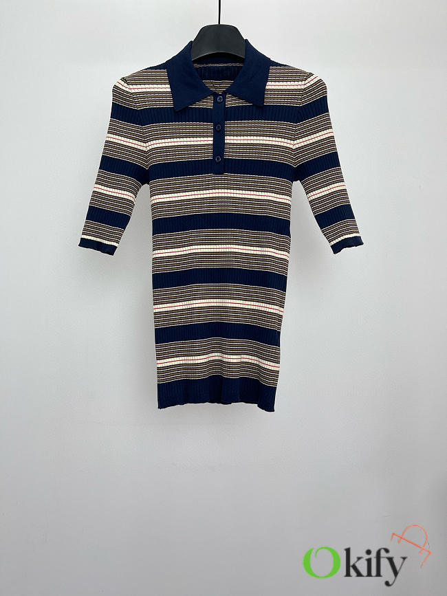 Okify Prada Stripe Polo Shirt 24597 - 1
