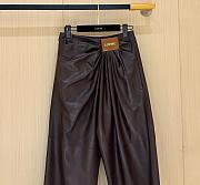 Okify Loewe Brown Leather Jeans 24599 - 6