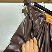 Okify Loewe Brown Leather Jeans 24599 - 2