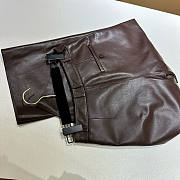 Okify Loewe Brown Leather Jeans 24599 - 3