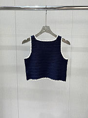 Okify Celine Crochet Dark Blue Tank Top  - 6