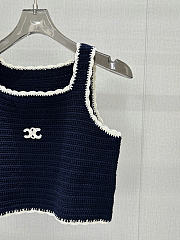 Okify Celine Crochet Dark Blue Tank Top  - 5