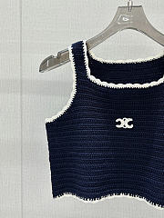 Okify Celine Crochet Dark Blue Tank Top  - 4