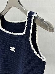 Okify Celine Crochet Dark Blue Tank Top  - 3