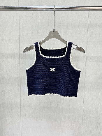 Okify Celine Crochet Dark Blue Tank Top 