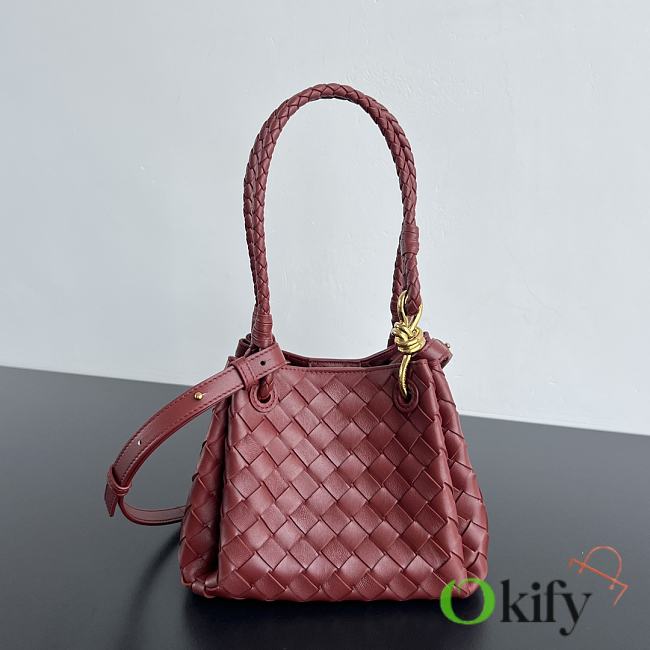 Okify Bottega Veneta Small Parachute Shoulder Bag In Red 21x17x16.5cm - 1