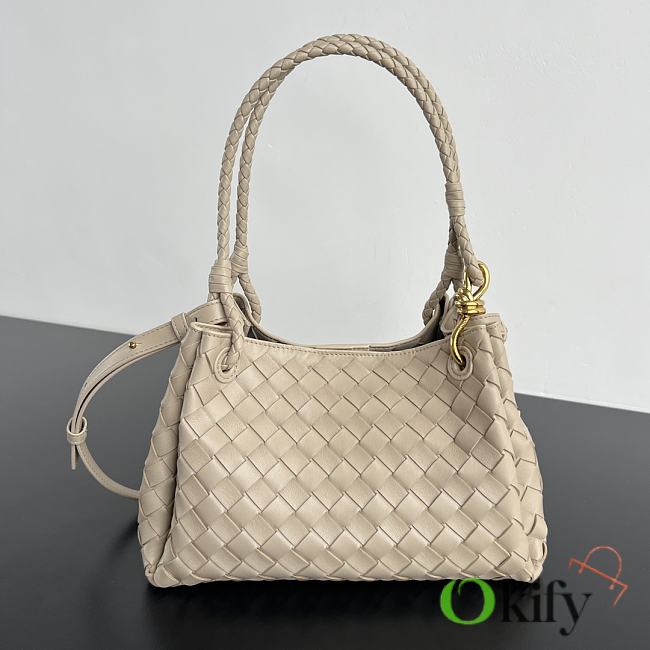 Okify Bottega Veneta Medium Parachute Bag In Beige 29.5x18.5x17.5cm - 1
