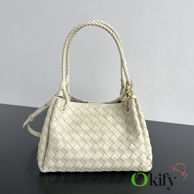 Okify Bottega Veneta Medium Parachute Bag In White 29.5x18.5x17.5cm - 1