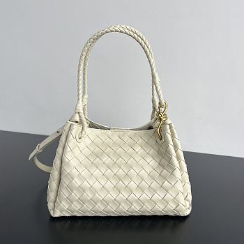 Okify Bottega Veneta Medium Parachute Bag In White 29.5x18.5x17.5cm