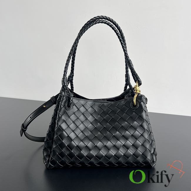 Okify Bottega Veneta Medium Parachute Bag In Black 29.5x18.5x17.5cm - 1
