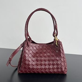 Okify Bottega Veneta Medium Parachute Bag In Dark Red 29.5x18.5x17.5cm