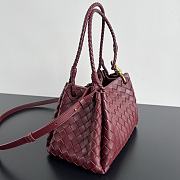 Okify Bottega Veneta Medium Parachute Bag In Dark Red 29.5x18.5x17.5cm - 3