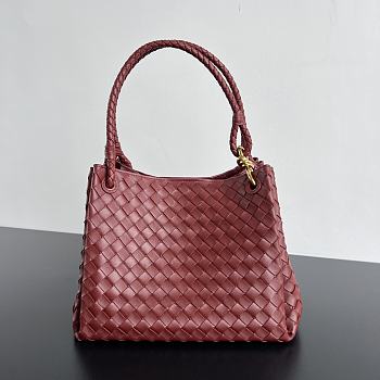 Okify Bottega Veneta Medium Parachute Bag In Red 29.5x18.5x17.5cm